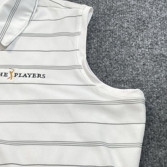 Nike Sleeveless Top Women’s Large Golf White Dri Fit The Players Logo Stripes Lg - Picture 4 of 15